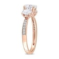thumbnail image 4 of 1.80 Carat (Ctw) Lab-Created Three-Stone Oval Moissanite Engagement Ring in 10K Rose Gold for Women, 4 of 6