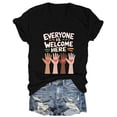 thumbnail image 4 of Shirts for Women Everyone Is Welcome Here V Neck Shirt Everyone Is Welcome Here Shirt Everyone Is Welcome Here T Shirt Funny Woman Tshirt, 4 of 5
