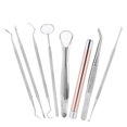 thumbnail image 3 of 8 unids/set Dental raspador de sarro dientes recoger dientes rascador de sarro boca espejo linterna, 3 of 8