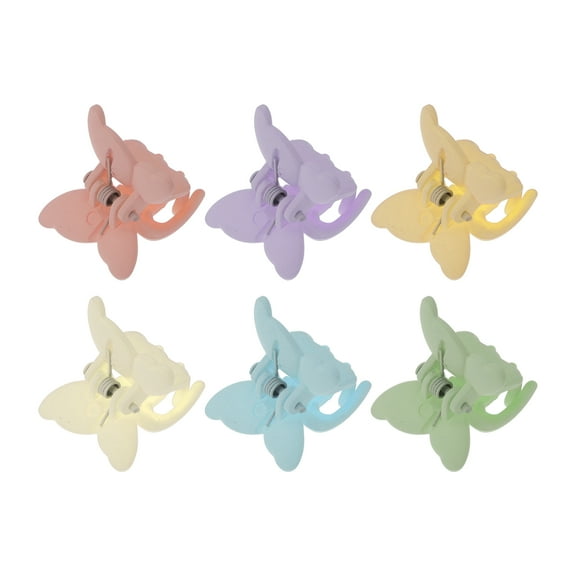Unique Bargains 6 Pcs Fashion Macarons Butterfly Small Clip Hairdo Clip for Girls Multicolor