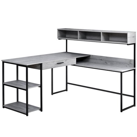 Atlin Designs L Shaped Computer Desk in Gray and Black