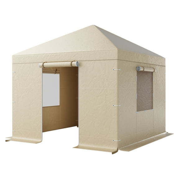 KFFKFF Winter Gazebo Cover for 10 x 10 ft Hardtop Gazebos 180G PE Waterproof Material All-Weather Enclosed Canopy Cover