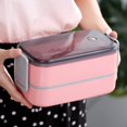 thumbnail image 4 of Lunch Box Kitchen Work Student Outdoor Travel Microwave Heating Food Container Bento Box Storage Snacks Boxes-B, 4 of 8