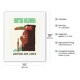 thumbnail image 2 of British Columbia - Northwest Indian Totem Pole - United Air Lines - Vintage Airline Travel Poster c.1960s - Fine Art Rolled Canvas Print 11in x 14in, 2 of 4