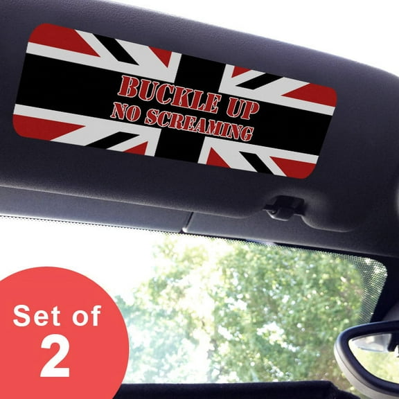 Large - Buckle Up No Screaming - Visor Sticker Set for MINI Cooper