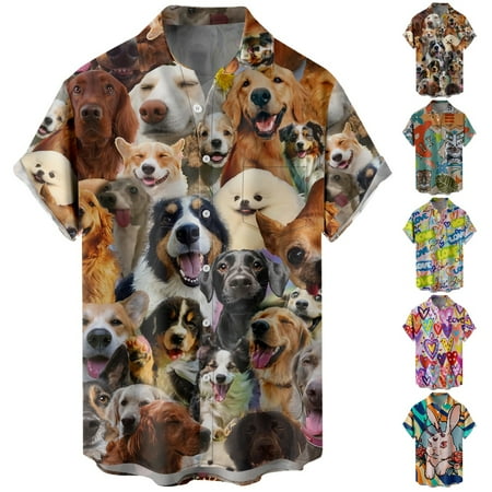 

Teens Mens Graphic Hawaiian Shirts with Breast Pocket Retro Clothing Apparel for Teen and Adult