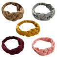 thumbnail image 1 of Bandeau Croisé 5 Pcs Couleur Unie Élastique pour Femmes, 1 of 10