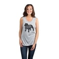 thumbnail image 2 of Thread Tank Bulldog Dog Silhouette Women's Sleeveless Muscle Tank Top Sport Grey Medium, 2 of 4