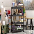 thumbnail image 5 of Carro de almacenamiento de 4 niveles con ruedas y ganchos, organizador de estantería móvil,para cocina, baño, lavandería, 5 of 5