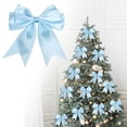 thumbnail image 3 of Christmas Satin Ribbon Bow, 4.3x4.7 Inch Large Pre-Tied Dovetail Bow for Xmas Tree Gift Wrapping Champagne Bottle Treat Bag DIY Craft Decor Wedding Bridal Shower Birthday Party 1Pc,Light Blue, 3 of 6