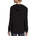thumbnail image 4 of Hanes Womens French Terry Zip Hoodie, S, Ebony, 4 of 4