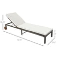 thumbnail image 2 of Outsunny Patio Rattan Sun Lounger, Cream White Wicker Chaise Lounge with Adjustable 4-Level Backrest & Wheels, Weather-Resistant PE Rattan, 76.8" L x 27.5" W, for Deck, Poolside, Garden Relaxation, 2 of 7