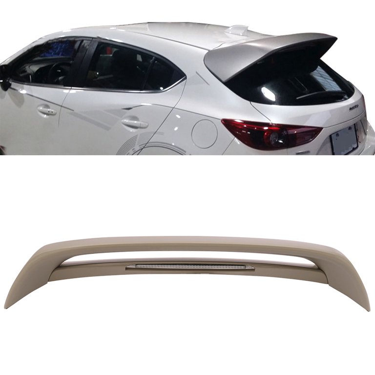 Ikon Motorsports Compatible with 14-18 Mazda 3 5 Door Hatchback Roof  Spoiler Mazdaspeed Style MS MZ Wing 2014 2015 2016 2017 2018