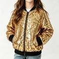 thumbnail image 6 of Tqyyweavej Toddler Boys Girls Sequin Bomber Jacket Glitter Zip Up Long Sleeve Jacket Sparkly Versatile Outwear Coat with Pockets for Party 2-13Y, 6 of 10