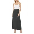 thumbnail image 5 of Women's Casual Foldable Waist Comfy Loose Fit Solid Maxi Skirt S-3XL, 5 of 6