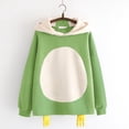 thumbnail image 1 of Casual Loose Color Block Long Sleeve Cute Cartoon Chick Hooded Sweatshirt (Green M ), 1 of 7