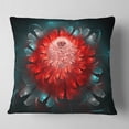 thumbnail image 2 of Designart Fractal Red N Blue Flower - Floral Throw Pillow - 16x16, 2 of 5
