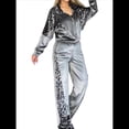 thumbnail image 1 of Chándal de 2 Piezas con Capucha y Cremallera para Mujer, de Larga, Ajustado, con Pantalones Largos, Informal, de Color Liso. Gris S, 1 of 6