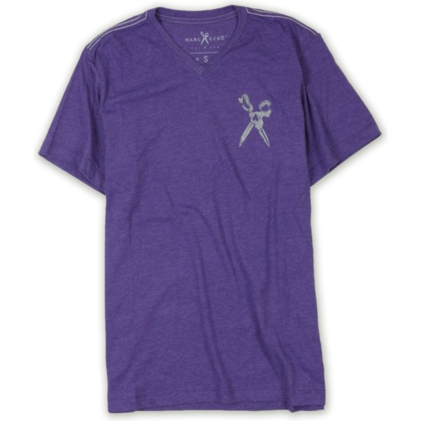 Marc Ecko - Camiseta gráfica con cuello en V para hombre, color morado, grande