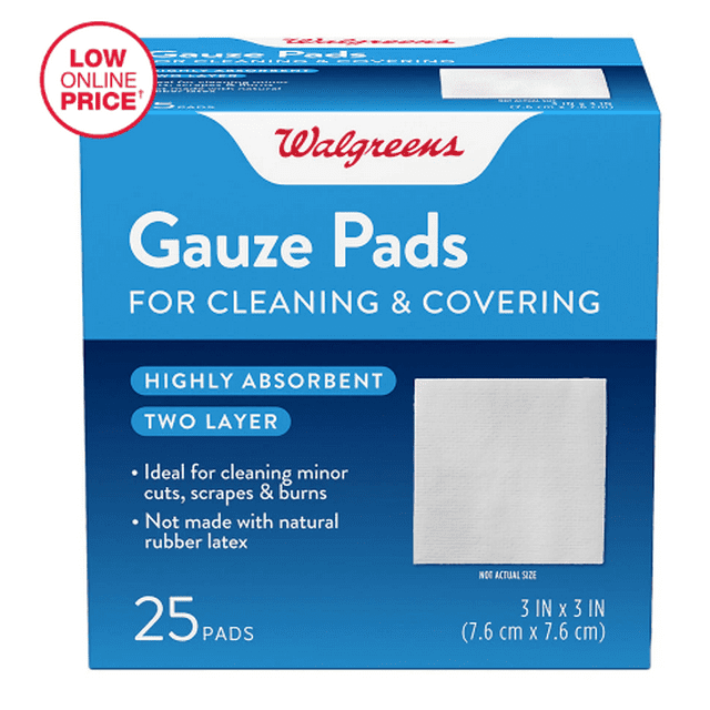 Walgreens Gauze Pads 3in x 3in25.0ea