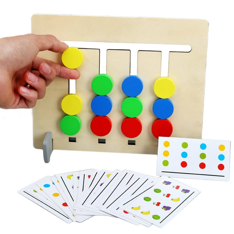 Double-sided Four-color Wooden Puzzle Montessori Toys Children's