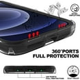thumbnail image 6 of PeakDrop Case for iPhone 12 / iPhone 12 Pro, and [2 x Tempered Glass Screen Protector] Clear Full-Body Heavy Duty Soft Silicone TPU Cover with Hard PC Frame 3in1 ( Black ), 6 of 8