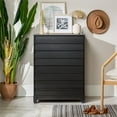thumbnail image 4 of 4-Drawer Solid Wood Contemporary Bedroom Chest in Black, 4 of 13