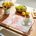 thumbnail image 2 of Red Orange Grey Coral Coastal Placemats Set of 4, Summer Beach Seaside Nautical Placemats for Dining Table, Place Mats for Kitchen Tabletop, Waterproof Wipeable Dining Table Mats Set, 2 of 9