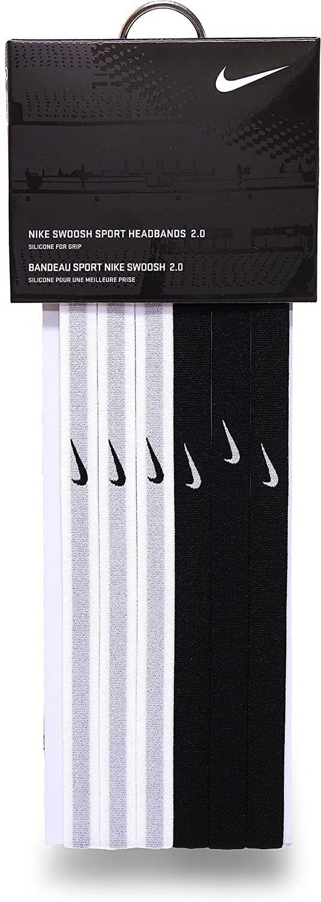 Nike Swoosh Sport Headbands 2.0 (Black/White/Grey) 
