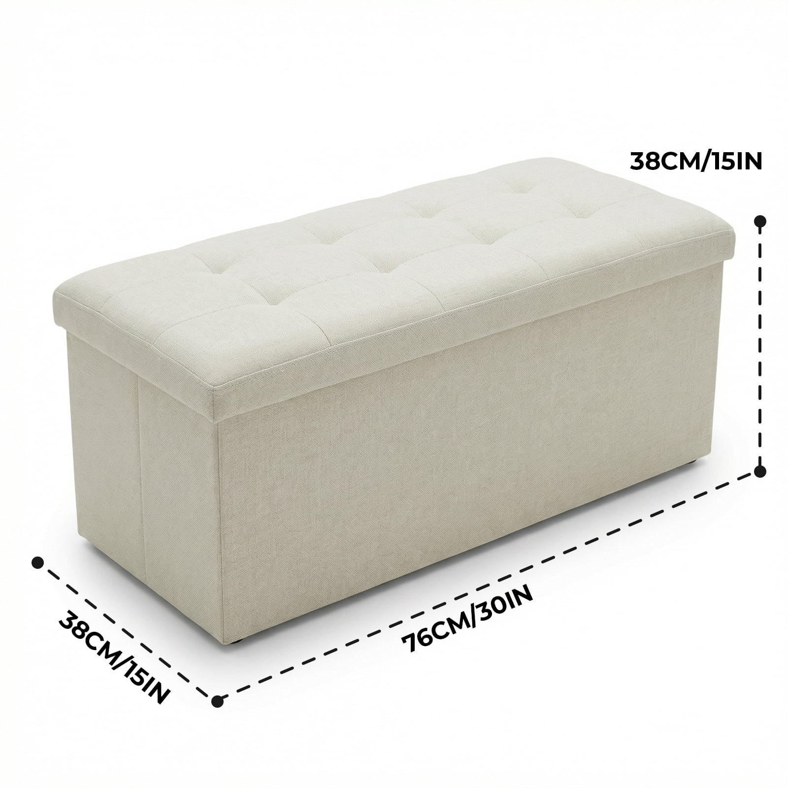 Alvantor Foldable Storage Ottoman Bench, 42 Gallon Large Capacity, 660lbs Weight Capacity, 1" Thick Foam Seat