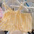 thumbnail image 5 of Ultrave Girls 2 Piece Gingham Outfit, Tie Shoulder Ruffle Cami Top & Shorts Set, Cute Summer Clothes for 1-10 Y, 5 of 7