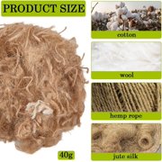 40g Bird Nesting Material Jute Bird Nests Bedding Material Mixing Canary Nesting Material Finch Parakeet Nesting Materials for Hummingbird Hamster Cage Gardens Tree Trunks Cotton Wool Brown DIY