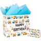 thumbnail image 1 of Set de Regalo con Bolsas de Papel Reutilizables, Tarjeta de Felicitación, 5 Pañuelos, para Cumpleaños, Bodas, San Valentín (Azul), 1 of 4