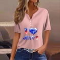 thumbnail image 1 of Fiudx Ofertas Del Día Blusa de Manga Corta Estampada a La Moda para Mujer, Blusas Informales con Cuello En V, 1 of 4