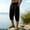 Black, variant on Men's Cotton Linen Capri Long Utility Stacked Cargo Shorts Below Knee 13 Inches Relaxed Fit Casual Elastic Waist Multi-Pocket Size 3XL White