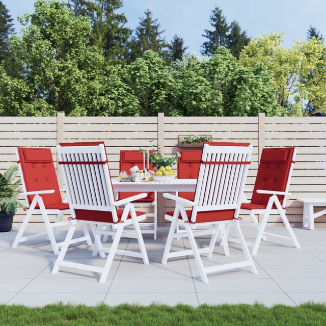 vidaXL Coussins de Chaise à Dossier Haut 6 Pcs Rouge Tissu Oxford