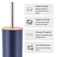 thumbnail image 5 of Navy Blue Metal Toilet Brush and Holder Set With Bamboo Lid, 5 of 8