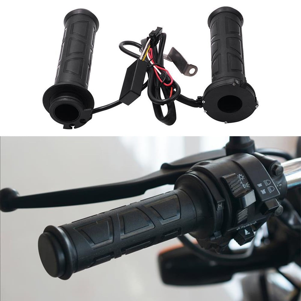 Motorcycle Heated Grips 12V 7/8\" Adjustable Hot Hand Motorbike Scooter