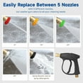 thumbnail image 5 of 4350 PSI Pressure Washer Gun, Pressure Washing Gun with 5 Nozzles, High Pressure Car Washer Gun, 1/4” Quick Connection Handheld Cleaning Gun for Yard Cleaning, Flower Watering, Dust Removal, 5 of 7
