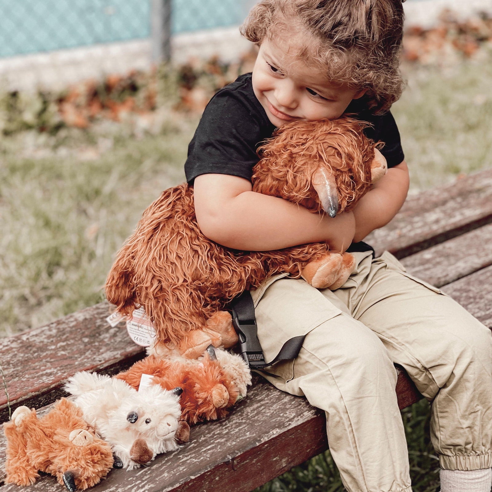 OUOZZZ 10.2" Highland Cow Stuffed Animal with 4 Babies inside, Cute Highland Cow Plush Toy Gift for Kids