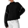 thumbnail image 1 of Suéter PRETTYGARDEN Otoño 2025 Cuello Simulado Oversize Negro S, 1 of 6