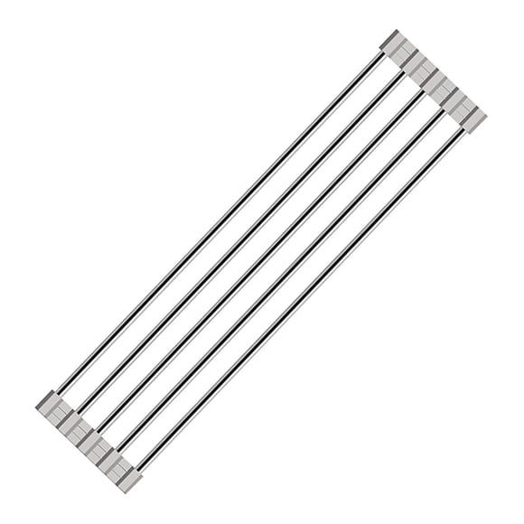 Escurridor de platos enrollable de acero inoxidable Ahyuan 45 x 9 cm