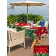 thumbnail image 4 of Outdoor Tablecloth with Umbrella Hole and Zipper, Red Christmas Rectangle Table Cloth 60x84 Inch Waterproof Tablecloth, Winter Xmas Trees Snowflake Holiday Picnic Table Cover for Patio Camping, 4 of 7