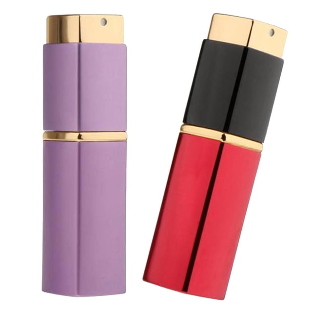 2 uds 20ml portátil Mini recargable Perfume Spray botella caso Rojo violáceo Zulema botella de spray de perfume