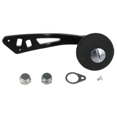 Fankenuo Single Fishing Reel Handle - 103.3mm Silver Black for A/B/D/S Reels Black ( A package)