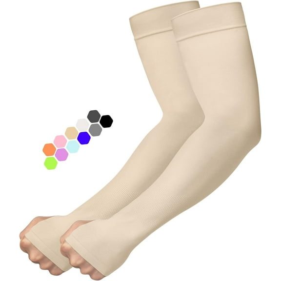 Arm Sleeves for Men Women Upf 50 Compression Arm Sleeve for UV Blocking Protection