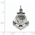 thumbnail image 2 of Beautiful Sterling Silver Antiqued Guardian Angel on Anchor Medal Pendant, 2 of 2