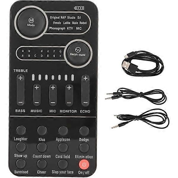 Portable Voice Changer, Bluetooth 5.3 Multifunction Effects Portable Live Sound Card, Sound Card M
