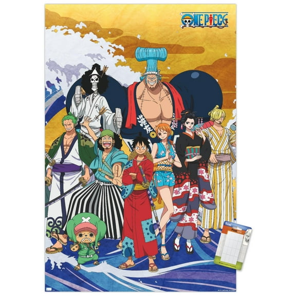 One Piece: Wano Country - Crew On Wave Wall Poster, 22.375" x 34"