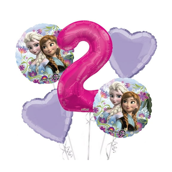 Frozen Balloon Bouquet 2nd Birthday 5 pcs - Party Supplies
